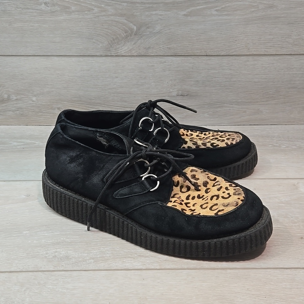 TUK Women Leather Animal Print Y2K Platform Booys shoes sz 11